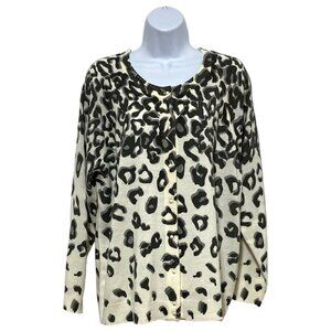Women's Petite XL Sweater Button Down Long Sleeve Multi-Color Design-Judy Bond